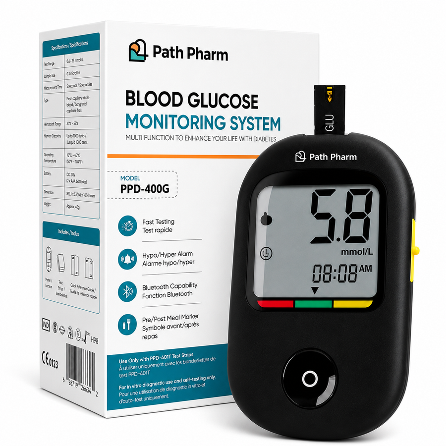 Path Pharm Diabetes Care Bundle — Glucose Monitor + Test Strips + Lancets